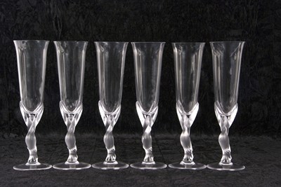 Lot 2 - A set of Carl Faberge crystal glass champagne...