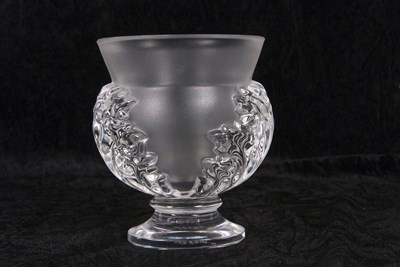 Lot 4 - A Lalique frosted and clear glass vase of...