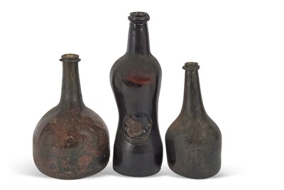 Lot 6 - A group of three 18th Century wine bottles,...