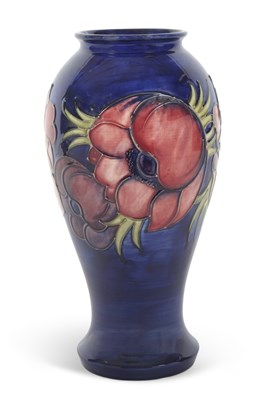 Lot 16 - A large Moorcroft vase the blue ground...