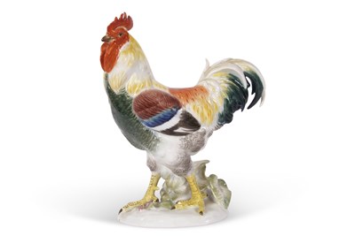 Lot 25 - A 20th Century Meissen model of a cockerel,...