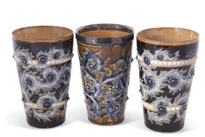 Lot 27 - A group of three Doulton Lambeth lemonade...