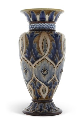 Lot 29 - A Doulton Lambeth vase with incised geometric...