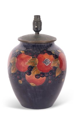 Lot 47 - A large Moorcroft pomegranate lamp base, the...
