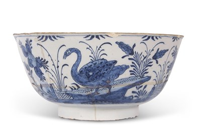 Lot 51 - An early 18th Century English Delft punch bowl,...
