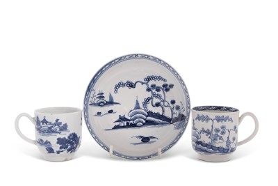 Lot 64 - A Liverpool porcelain cup and saucer painted...