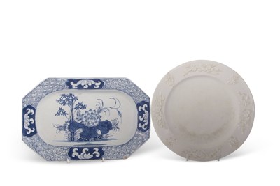 Lot 65A - A Bow or Isleworth rectangular dish with a...