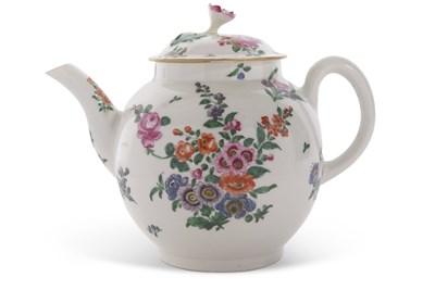 Lot 79 - A Worcester teapot and cover with European...