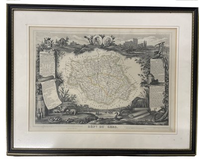 Lot 1187 - V LEVASSEUR: DEPT DU GERS, engraved map circa...