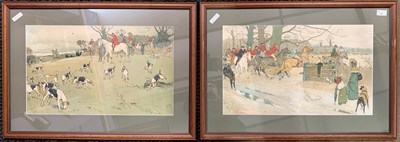 Lot 63 - Cecil Aldin (1870-1935), Two fox hunting...