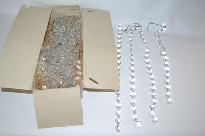 Lot 323 - Box containing a quantity of faceted glass...