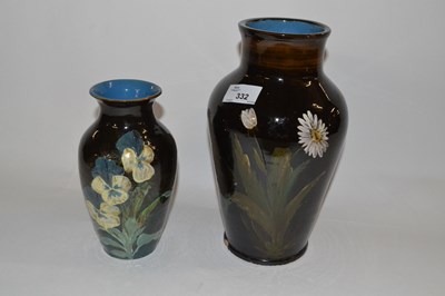 Lot 332 - A pottery vase with an impasto type design of...