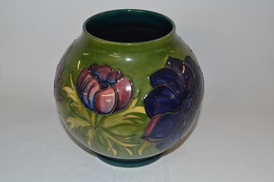 Lot 344 - A Moorcroft vase of globular form, the green...