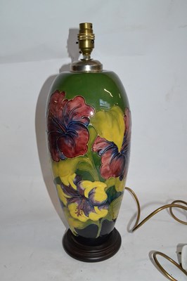 Lot 479 - An impressive Moorcroft lamp base, the green...