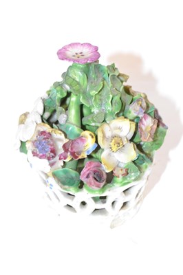 Lot 390 - An 18th Century porcelain basket of flowers...