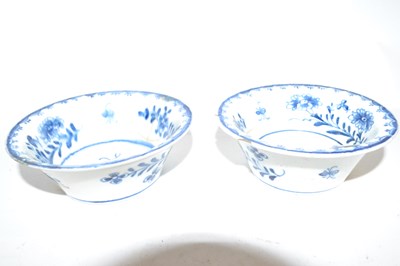 Lot 416 - Two Lowestoft porcelain patti pans, both with...