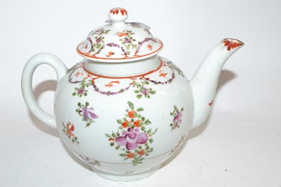 Lot 426 - A Lowestoft teapot and cover with polychrome...