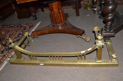 Lot 472 - 19th Century brass fire fender with dipped...