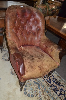 Lot 563 - Victorian red leather upholstered small...