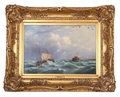Lot 482 - Alfred Priest (1810-1850) Fishing vessel on a...