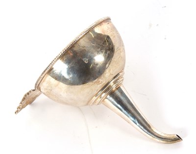 Lot 8 - Elizabeth II silver wine funnel of typical...