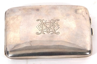 Lot 10 - A George V silver cigarette case of slight...