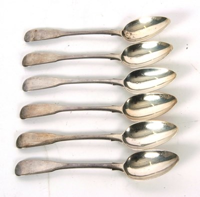 Lot 33 - A set of six George III silver teaspoons,...