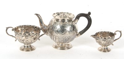 Lot 43 - A late Victorian silver three piece bachelor...