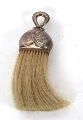 Lot 92 - An Edwardian silver mounted crumb scoop brush,...