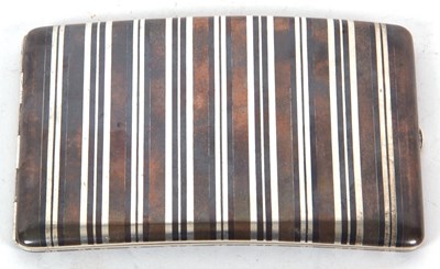 Lot 98 - A vintage mixed metal banded card case of...
