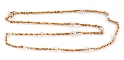 Lot 110 - A cultured pearl necklace, the fancy link...