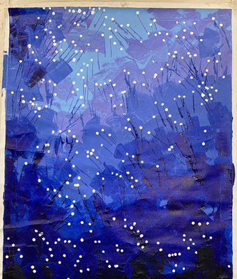 Lot 148 - Contemporary blue abstract, oil on canvas,...