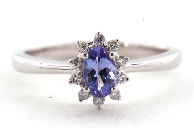 Lot 25 - A platinum certified tanzanite and diamond...