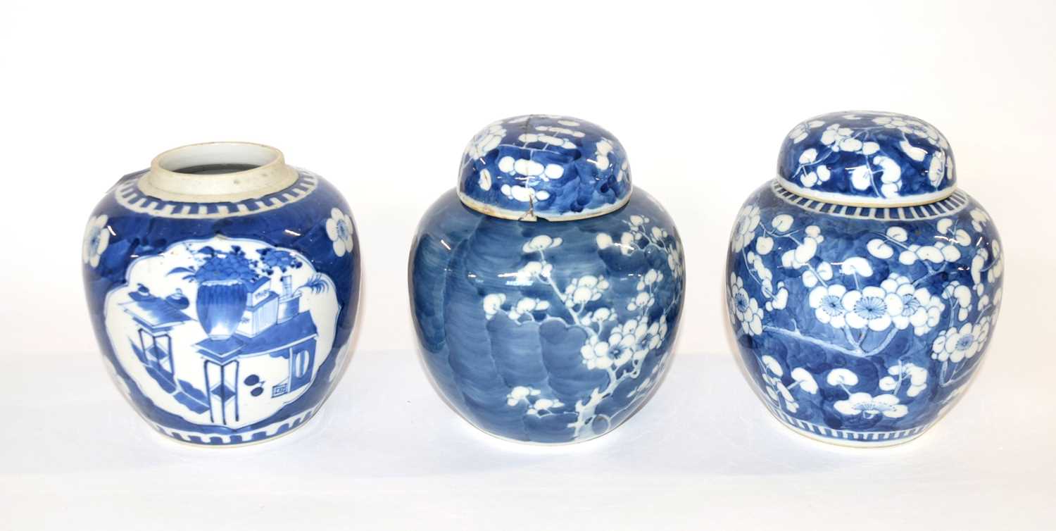 Lot 261 - Group of 3 Chinese Porcelain Ginger Jars