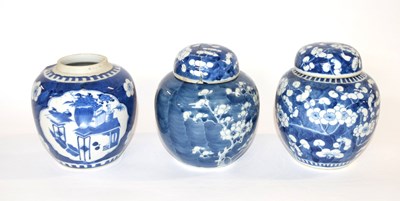 Lot 261 - Group of 3 Chinese Porcelain Ginger Jars