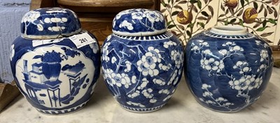 Lot 261 - Group of 3 Chinese Porcelain Ginger Jars