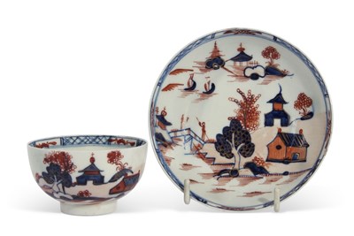 Lot 80 - Lowestoft Porcelain Teabowl and Saucer c.1780