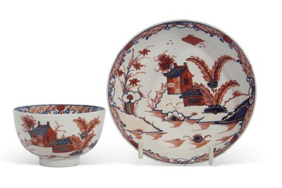 Lot 77 - Lowestoft Porcelain Teabowl and Saucer c1780