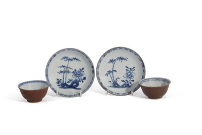 Lot 145 - Pair of Nanking Cargo Teabowls and Saucers