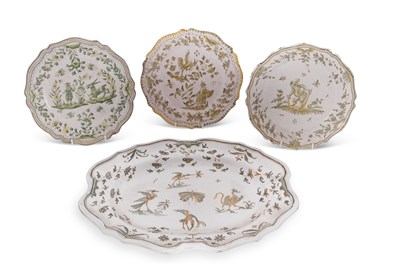Lot 31 - Group of 3 French Faience plates with shaped...