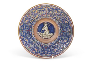 Lot 47 - A Cantagalli lustre dish decorated in...