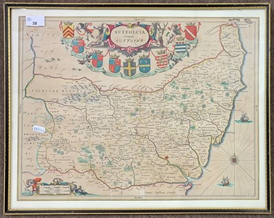 Lot 38 - Joannes Jansson (1588-1664). 'Suffolk', hand...
