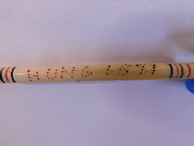 Lot 160 - A 'hanging bobbin', carved in bone with...