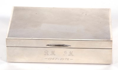 Lot 13 - An Elizabeth II silver cigarette box of...