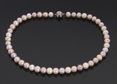 Lot 357 - A cultured pearl necklace, comprised of...