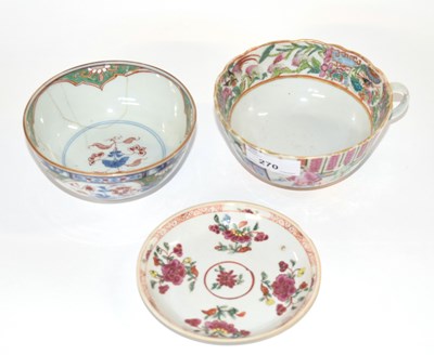 Lot 270 - A large Cantonese tea cup decorated in typical...