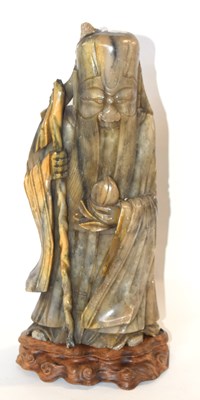 Lot 280 - A large soap stone carved model of the Chinese...