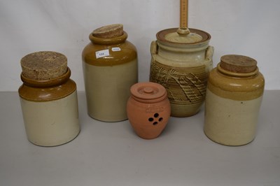 Lot 133 - A group of five various kitchen storage jars