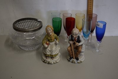 Lot 137 - Mixed Lot: Coloured drinking glasses, glass...