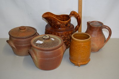 Lot 144 - Mixed Lot: Various kitchen storage jars, brown...